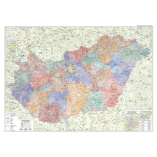  Keretre kifeszített Magyarország vászon térkép - politikai Magyarország vászonkép, Magyarország közigazgatási falitérkép vászon nyomat térkép