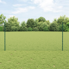  Kerítésoszlopok 22 db U-csatorna Zöld 160 cm Acél építőanyag