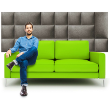 Kerma Design Szürke színű modern textil falvédő-9 (200x75 cm) Kerma falpanelekből tapéta, díszléc és más dekoráció