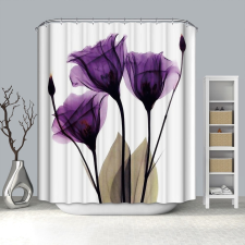 Kermix Textil Zuhanyfüggöny, lila virág 31 (180 x 200 cm) fürdőszoba kiegészítő