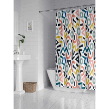 Kermix Textil Zuhanyfüggöny, Színes (180 x 200 cm) lakástextília