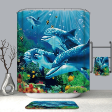 Kermix Zuhanyfüggöny és fürdőszoba szőnyeg, Delfinek 41 fürdőszoba kiegészítő