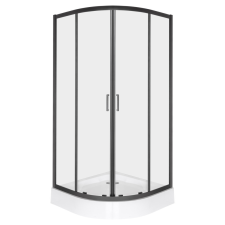 Kerra Aruba 90 fekete íves zuhanykabin Alan tálcával kád, zuhanykabin