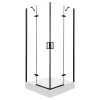 Kerra Flow Black szögletes nyílóajtós zuhanykabin zuhanytálca nélkül