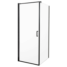 Kerra Hera fekete 80x80 cm szögletes nyílóajtós zuhanykabin zuhanytálcával kád, zuhanykabin