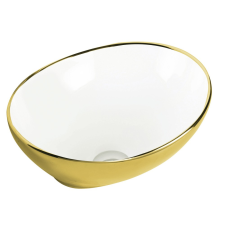 Kerra KR-707 fehér-arany kerámia design mosdó szaniter