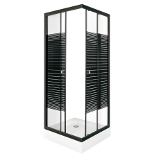 Kerra PICO Black stripe 90 szögletes zuhanykabin zuhanytálcával kád, zuhanykabin