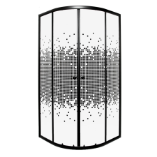 Kerra Pixel Black 80 íves zuhanykabin zuhanytálca nélkül kád, zuhanykabin