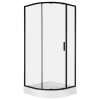 Kerra Solid RPS 90 fekete íves egyajtós zuhanykabin tálca nélkül