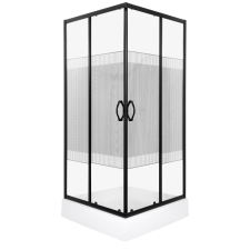 Kerra Xenia SQ 90 fekete szögletes zuhanykabin Victor plus tálcával kád, zuhanykabin