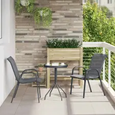  Kert Bistro Készlet 3 pcs Szürke Acél kerti bútor