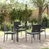  Kert étkező szett 5 pcs Fekete és Világosszürke PE Rattan