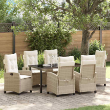  Kert étkező szett 7 pcs Bézs polirattan kerti bútor