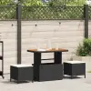  Kert étkező szett Fekete polirattan