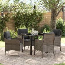  Kert étkező szett párnával 5 pcs Szürke Poli rattan kerti bútor