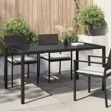  Kerti Asztal Barna 150 x 90 x 75 cm polirattan kerti bútor