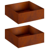 Kerti cserép 2 db Rozsdás 60 x 60 x 20 cm Időjárásálló Acél