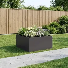  Kerti cserép Fekete 100 x 100 x 40 cm Hidegen hengerelt acél kerti dekoráció