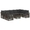  Kerti Kanapé Szett 10 pcs Szürke polirattan
