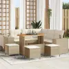  Kerti Kanapé Szett 9 db 8-Ülőhelyek száma Beige és krém