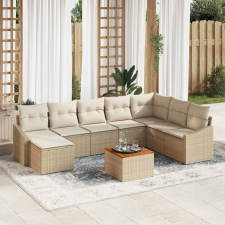  Kerti Kanapé Szett 9 pcs Beige, fehér kerti bútor