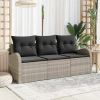  Kerti Kanapé Szett párnával 3 pcs Világosszürke Poli rattan