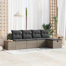  Kerti Kanapé Szett párnával 5 pcs Szürke Poli rattan kerti bútor