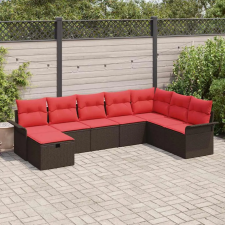  Kerti Kanapé Szett párnával tárolóval 8 pcs Poli rattan kerti bútor