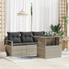  Kerti Kanapé Szett tárolóval 5 pcs Világosszürke Poli rattan