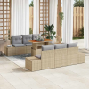  Kerti Kanapé Szett tárolóval 7 pcs Bézs Poli rattan