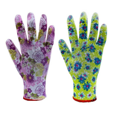  Kerti Kesztyű, virágmintás 8-as TOP PU FLOWER védőkesztyű