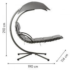  Kerti napágy, hintaágy, függőágy, hintaszék, kosár, ModernHome. - Szürke hintaágy