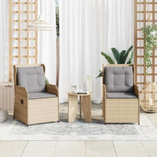  Kerti pad párnával 2 pcs Bézs Poli rattan kerti bútor