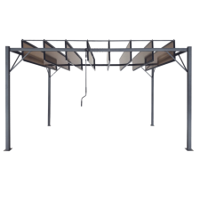  Kerti pavilon mozgatható polikarbonát lamellákkal 3x4m barna 62037 kerti bútor