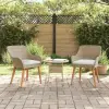  Kerti Szék párnával 2 pcs Bézs 62.5 x 55 x 82 cm polirattan