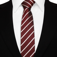  Keskeny nyakkendő - burgundi/ezüst nyakkendő