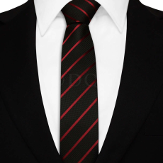  Keskeny nyakkendő - fekete/burgundi6