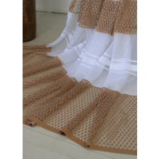  Kész függöny Freya fehér Bézs minta 300x180cm lakástextília