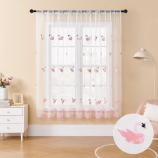  Kész függöny Lynette fehér Pink hattyú minta 300x160cm lakástextília