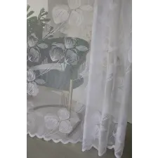  Kész függöny Scarlett fehér Pipacsos minta 200x160cm lakástextília