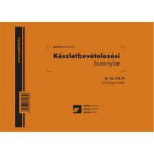  Készletbevételezési bizonylat 8 tételes 25x4 lapos tömb A/5 fekvő nyomtatvány