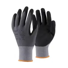  Kesztyű homokszemcsés nitrilhabba mártott nylon TOP SNS, fekete/szürke, 10 védőkesztyű