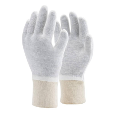  Kesztyű kötött vékony pamut/poliészter duplaszálas TOP COPE2 THIN, fehér, 7