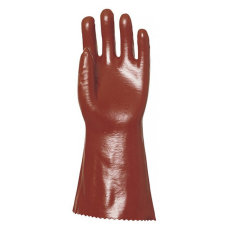  Kesztyű mártott COVERGUARD PVC vegyszerálló sav, lúg és olajálló piros 10-es 2 darab/pár