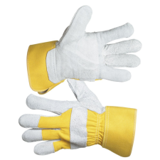  kesztyű munkához, Eider, HS-01-002; 10-es, marhahasíték, sárga védőkesztyű