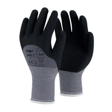  Kesztyű nylon, homokszemcsés nitrilhabba mártott, TOP SNS-2, fekete/szürke, 8
