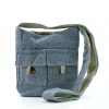  Két zsebes válltáska - természetes - Denim - közepes