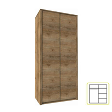  kétajtós szekrény, sötét tölgy lefkas, MONTANA S2D bútor