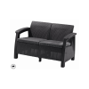 KETER Corfu kerti bútor love seat kétszemélyes kanapé, grafitszürke (610345)