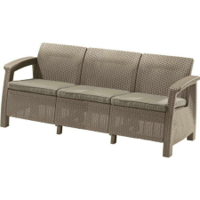 KETER Corfu love seat max kanapé, cappuccino színben, homok párnával kerti bútor